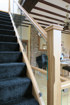 Oak and Inline Glass Staircase Renovation Project image