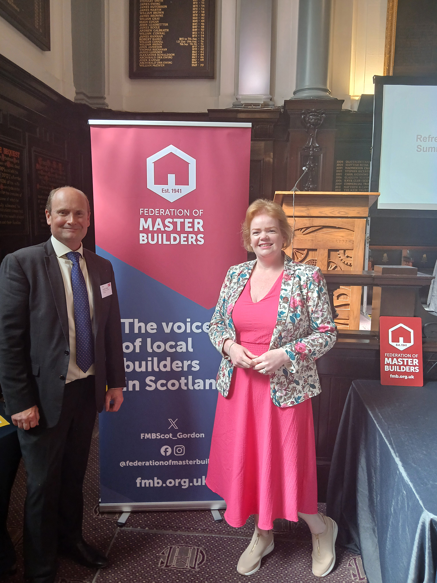 Gordon Nelson with Pam Wilson, FMB Scotland President