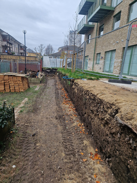 Complete rebuild of old failed retaining wall. Project image
