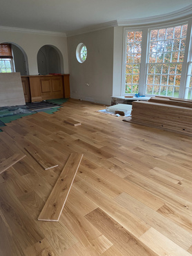 New oak flooring and oak bar in stud farm Manor House   Project image