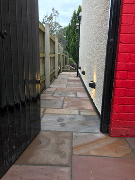 Sandstone patio and paths - Red Rocks Hoylake Project image