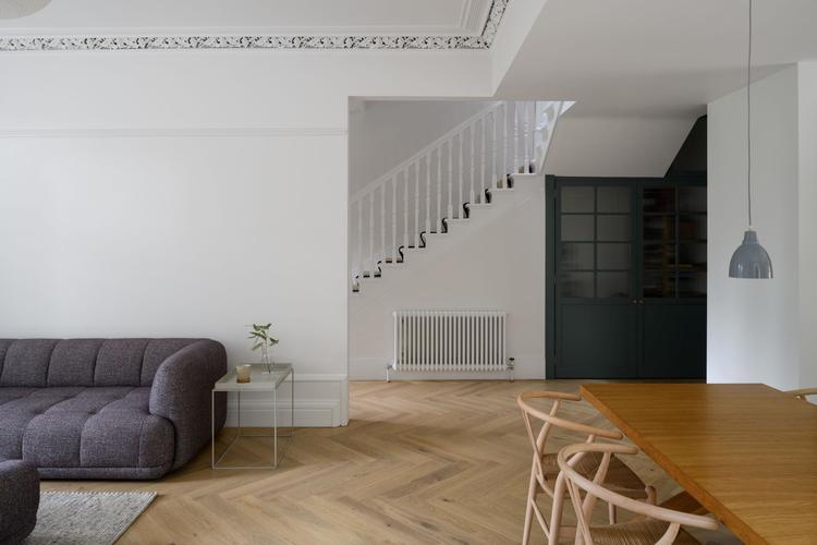 Open plan hall and living room