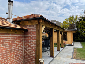 Pizza Oven and Gazebo with Cedar shingles  roof - Meols Project image