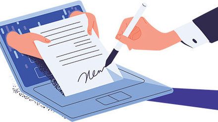 Contract being signed graphic shutterstock