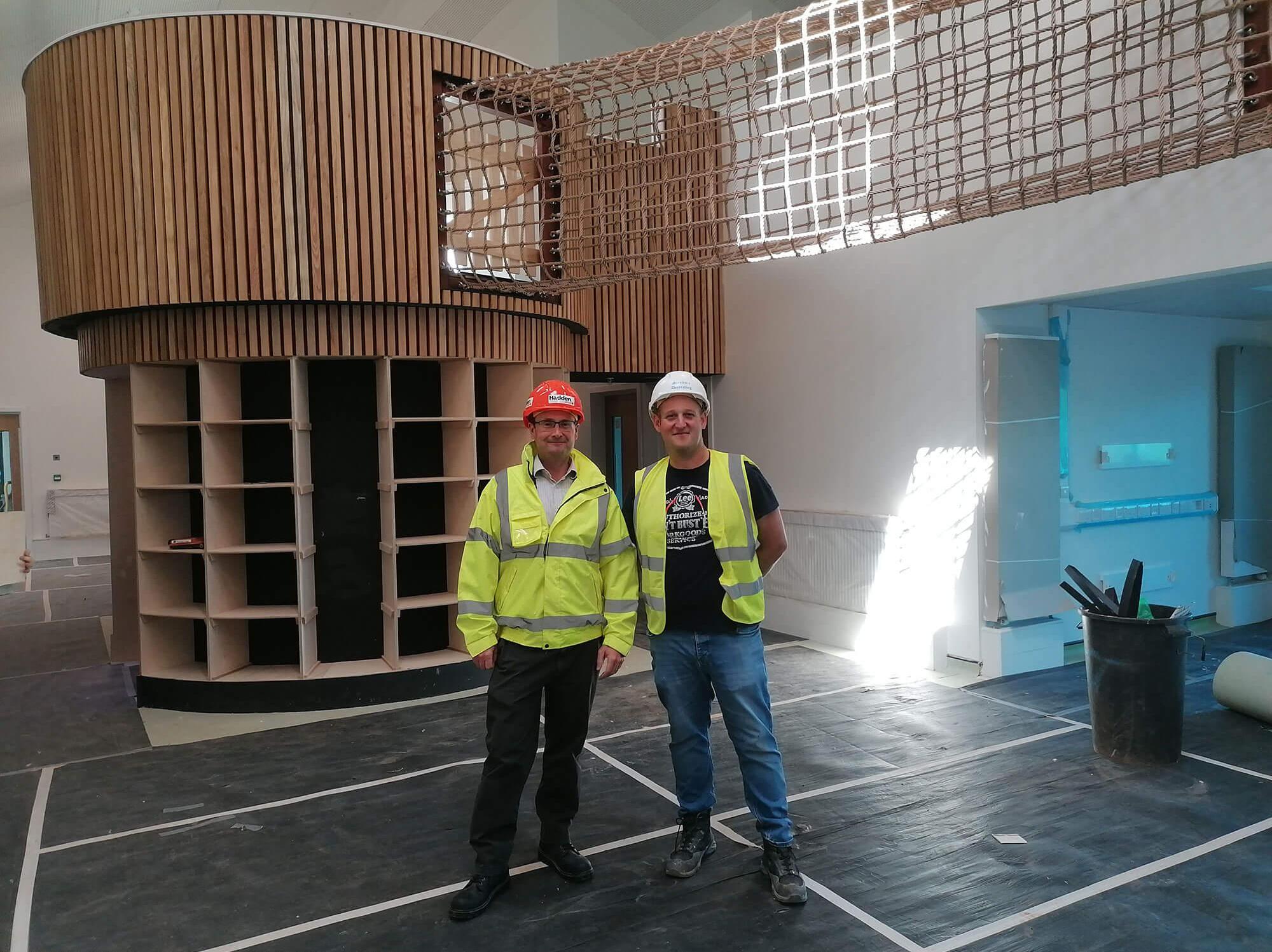 Chris Collins of Spectrum Decorating Ltd with Gordon Nelson for a site visit.