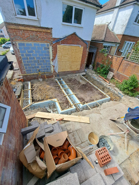 Farnham 2 storey rear extension ongoing  Project image