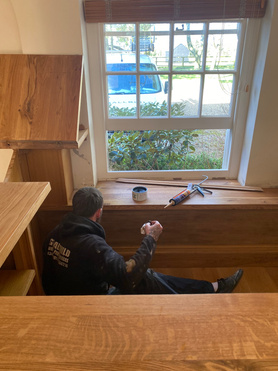 New oak flooring and oak bar in stud farm Manor House   Project image