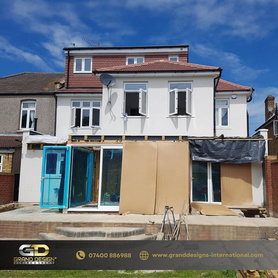 Double-Story Side Extension, 10-meter Rear Extension, 6-meter Ground Floor Back Extension, First-Floor Rear Extension, and a Dormer Loft Conversion.  Project image