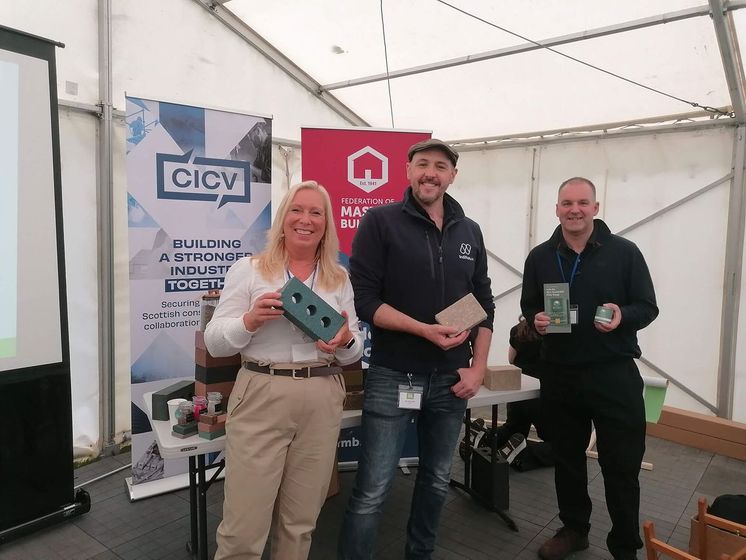 Sustainable materials presenters (left to right) Lucy Black, Sam Baumber and Alasdair Campbell from the Isle of Skye Paint company