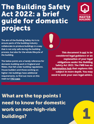 Building Safety Act guide for domestic projects