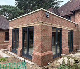 Single Storey Rear Extension & Utility room with plinth brick & Parapet wall detail ( 7 mtr Knock-through ) Project image