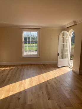 New oak flooring and oak bar in stud farm Manor House   Project image