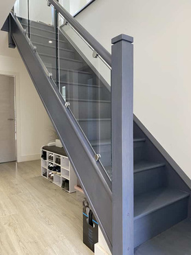 Grey Oak Staircase with Glass Project image