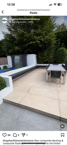 Composite Decking and Seating to Garden. Project image